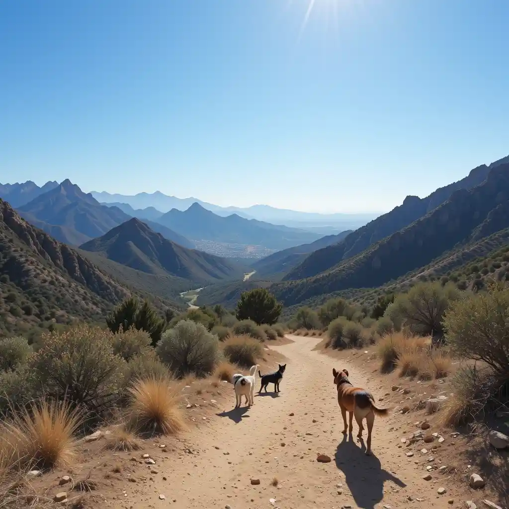 Runyon Canyon Park hiking trail with dogs